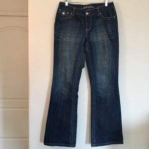 INC Denim Jeans 10 Curvy Fit Boot Leg Cut Diamonds